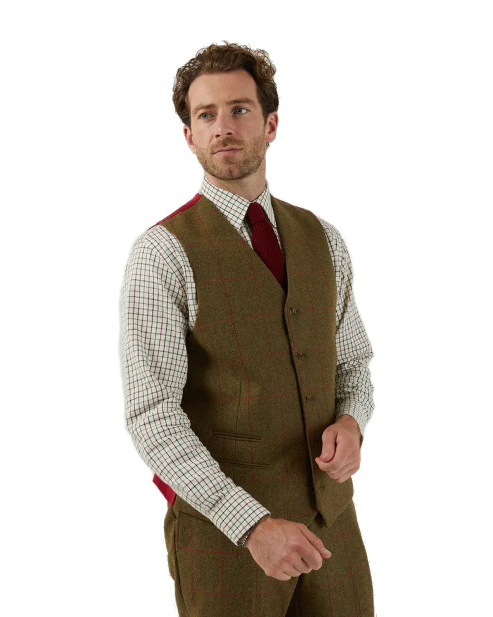 Alan Paine Mens Combrook Tweed Lined Back Waistcoat