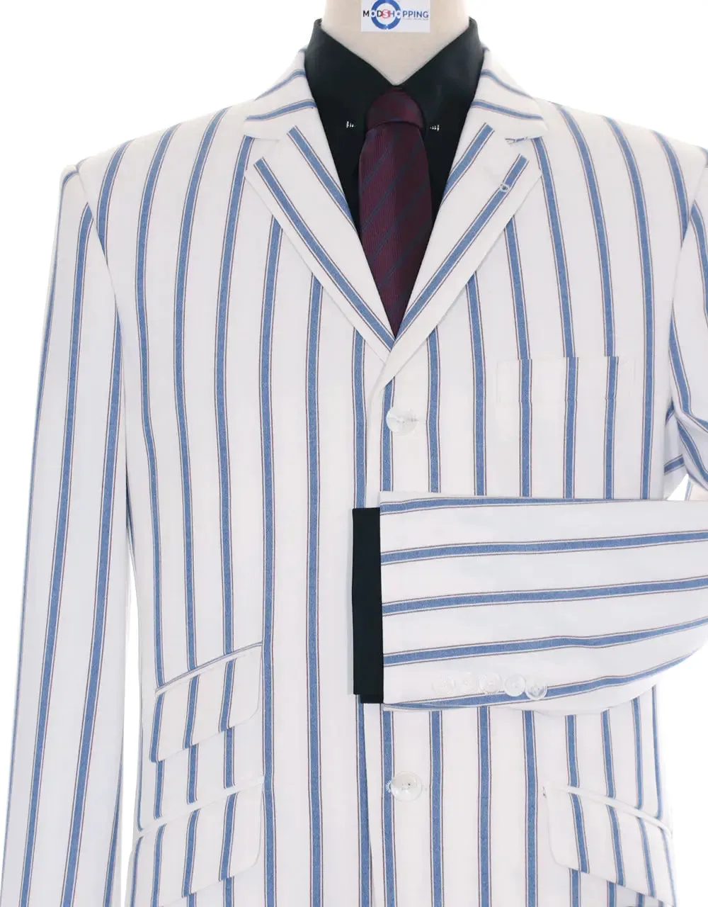 Boating Blazer | White and Blue Striped Blazer