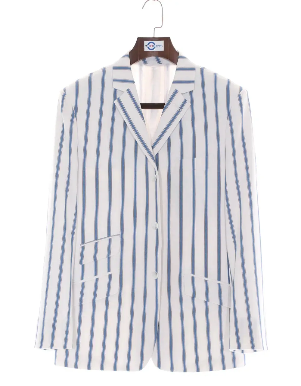 Boating Blazer | White and Blue Striped Blazer