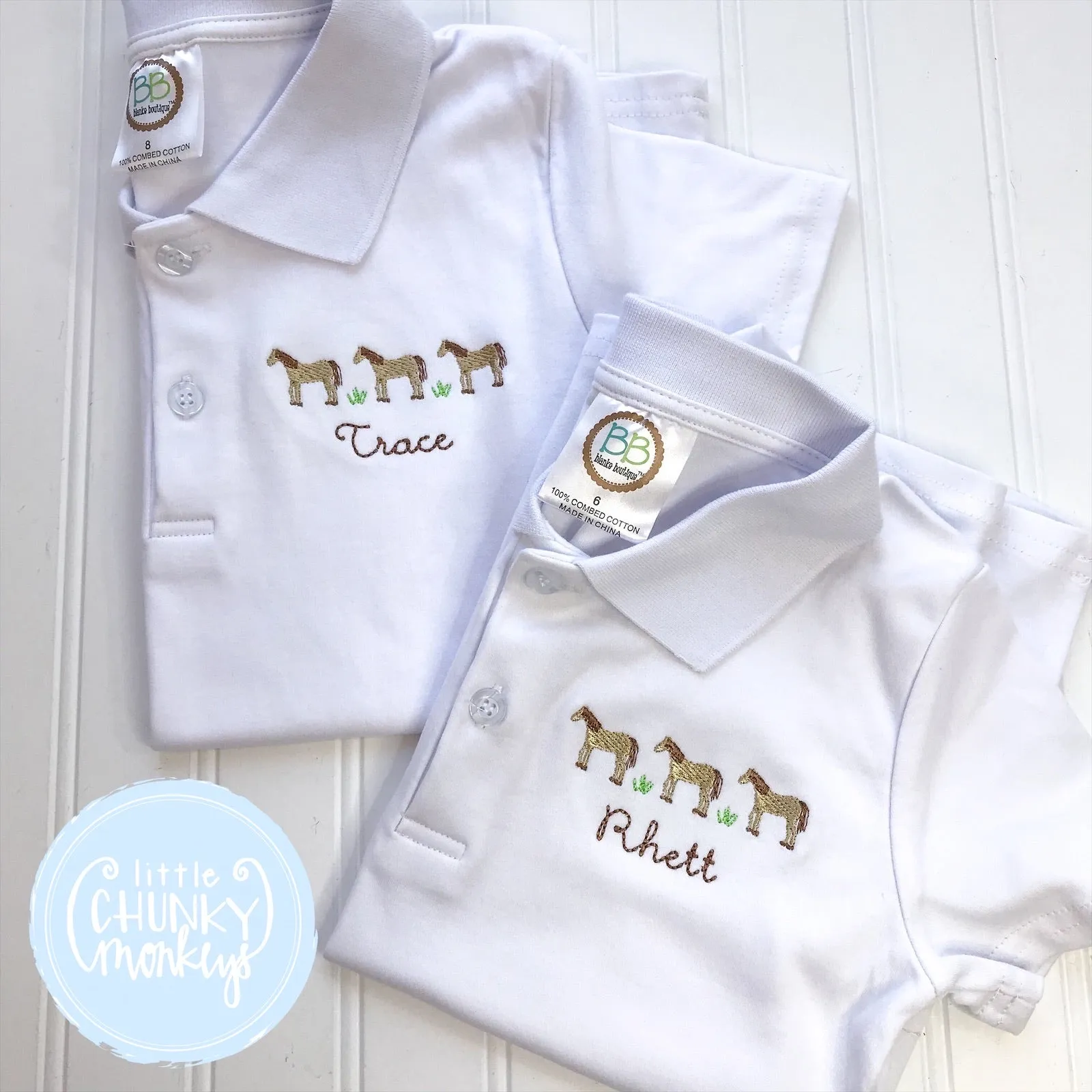 Boy Polo Shirt - Horse Trio