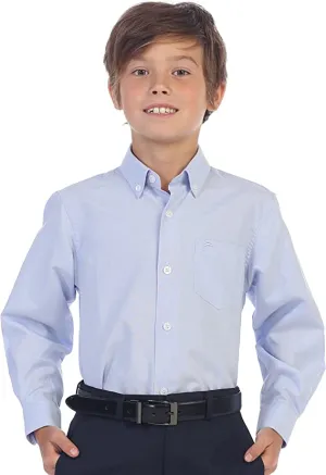 Boy's Oxford Long Sleeve Dress Shirt -Blue