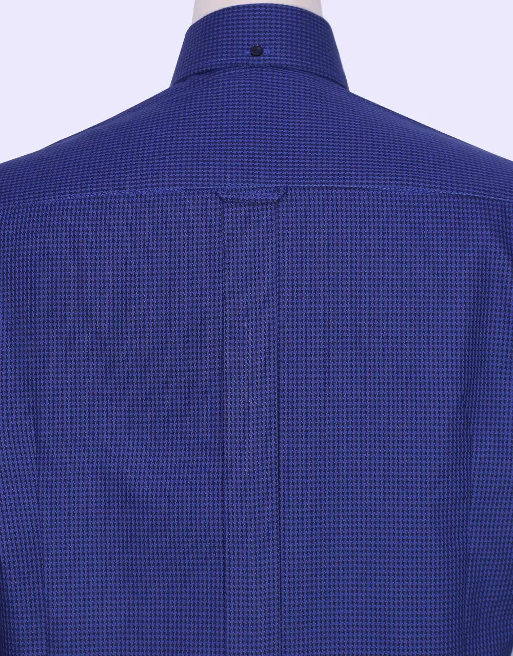 Button Down Shirt - Blue and Black Houndstooth Shirt