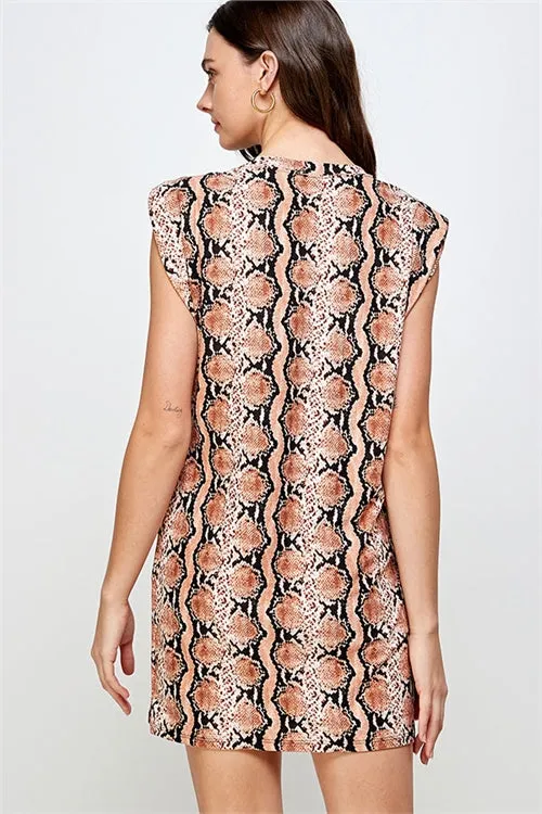 C26-A-1-WD4335 RUST SNAKE PRINT DRESS 2-2-2