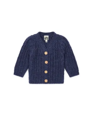 Cardigan Uni En Laine Mélangée Bébé