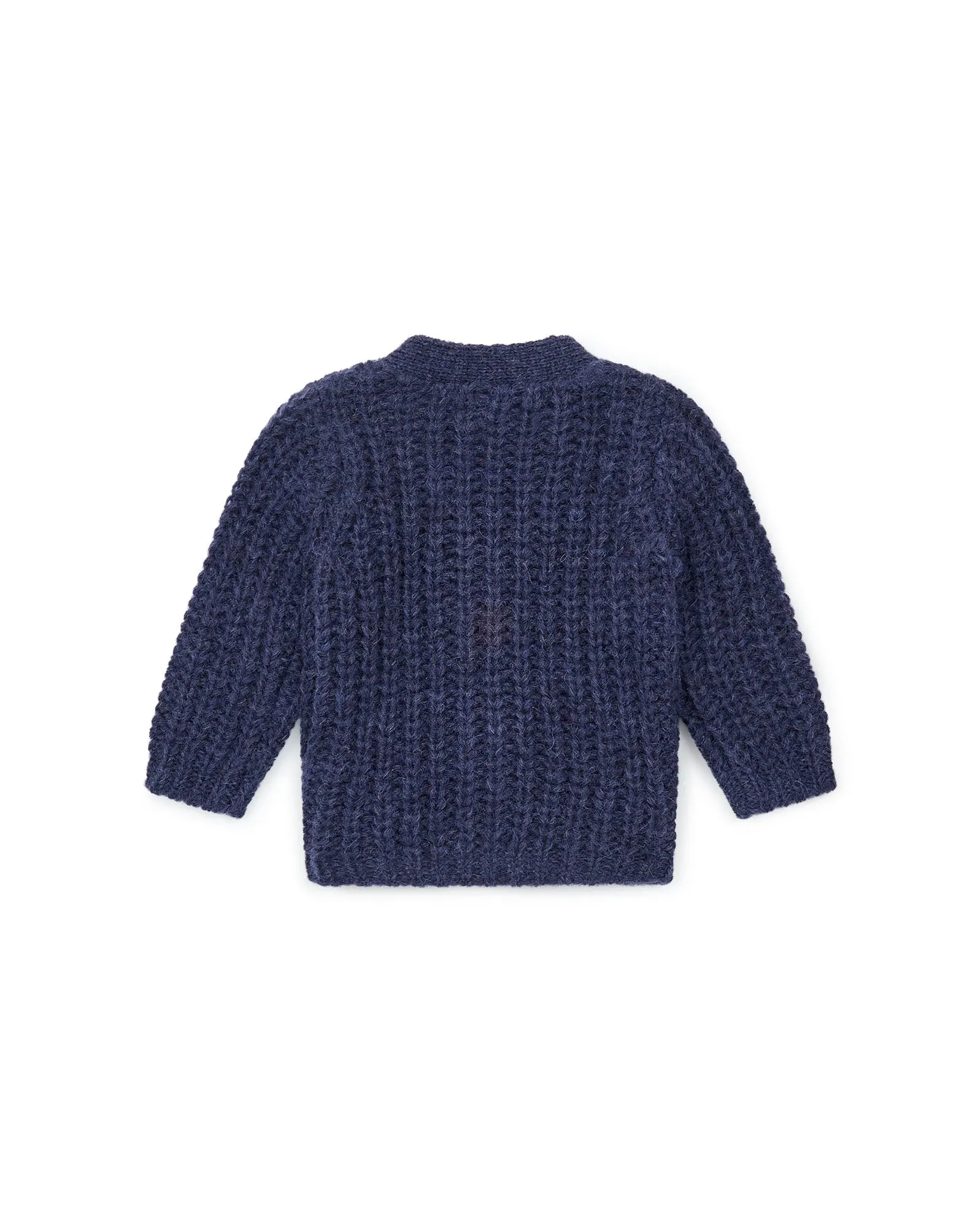 Cardigan Uni En Laine Mélangée Bébé