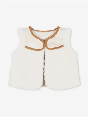 Chloé Baby Girls Shearling Gilet in Ivory