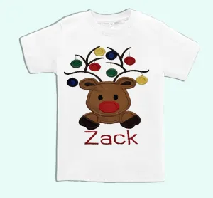 Christmas shirt, Reindeer shirt, Holiday boy shirt, Personalized Boys Christmas Shirt