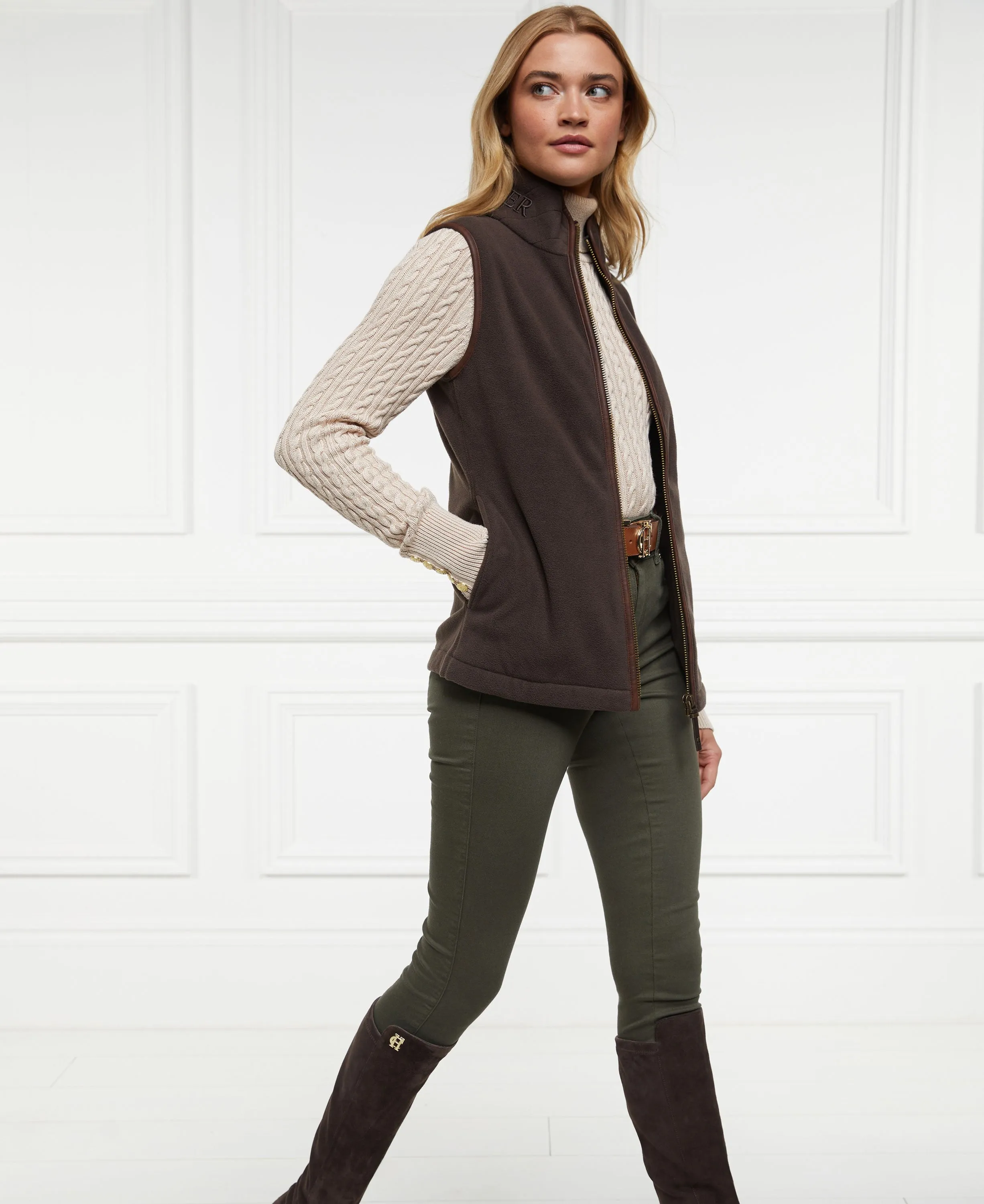 Country Fleece Gilet - Chocolate