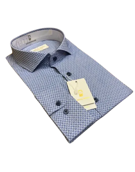 Discover elegance with the ARON IMANI European Made Men's Button Down Dress Shirt in a sleek, slim fit | 108 Blue