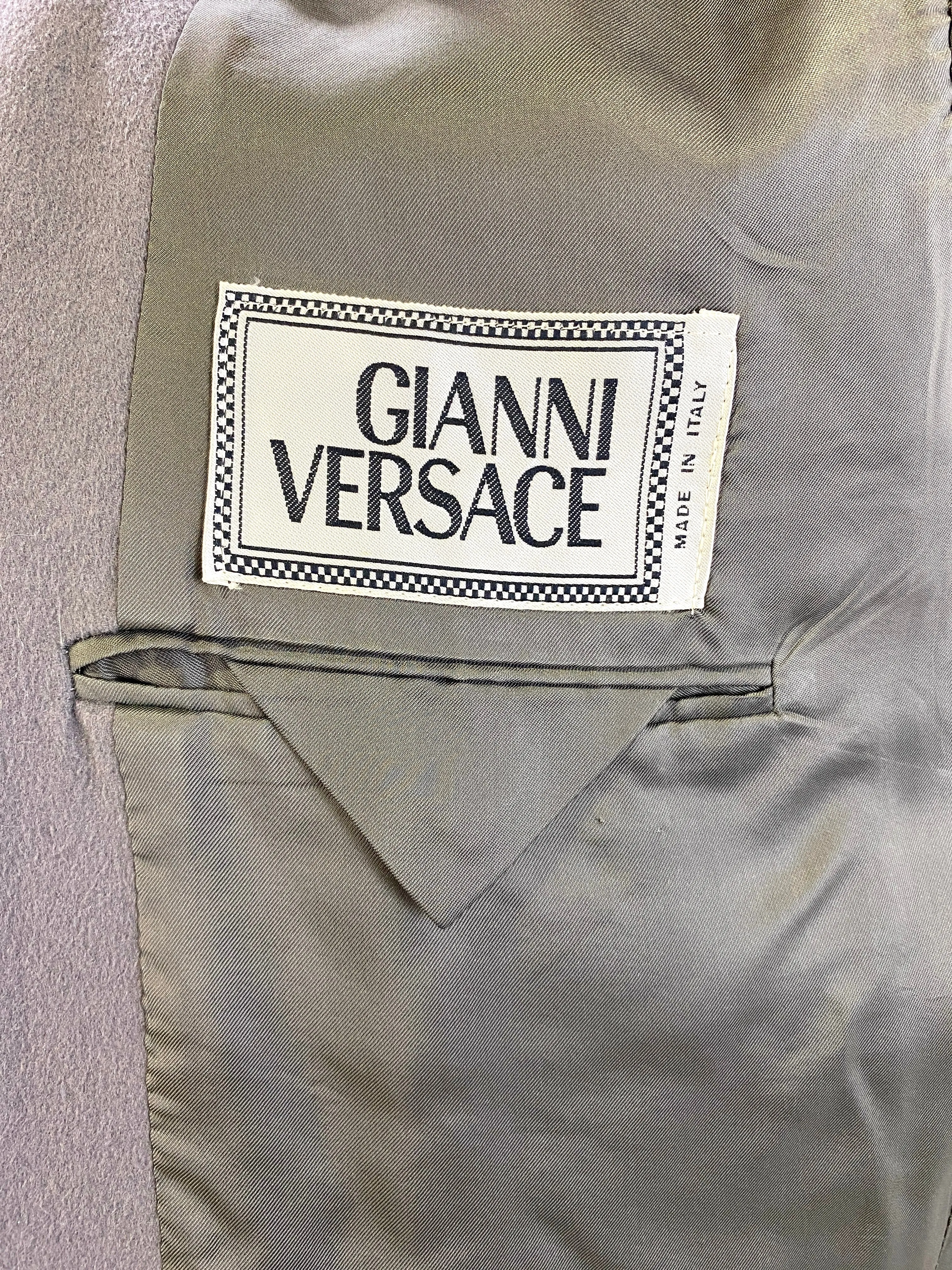 Early 1990s Vintage Grey Wool Men's Blazer, Gianni Versace Designer Jacket, C40