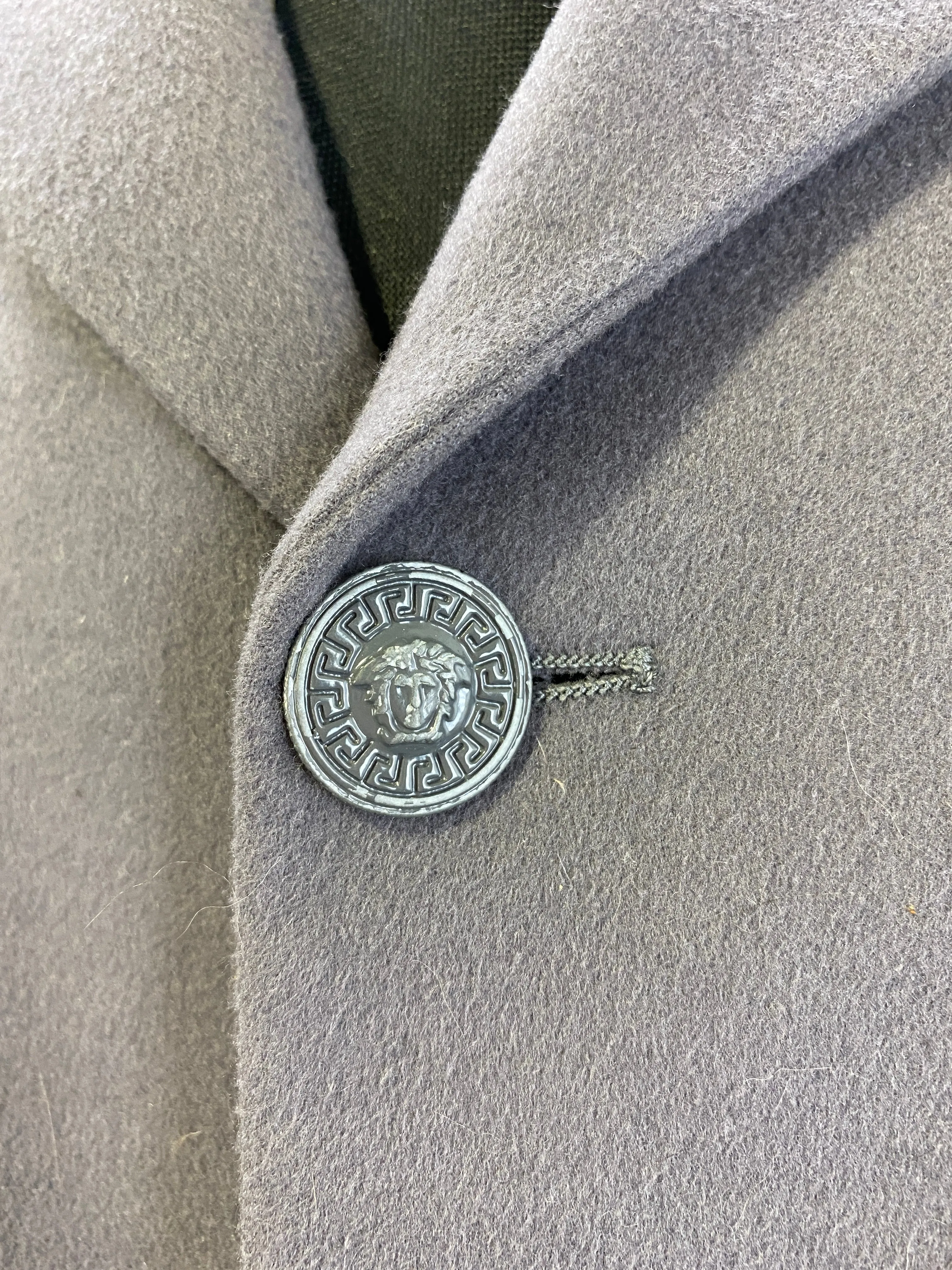 Early 1990s Vintage Grey Wool Men's Blazer, Gianni Versace Designer Jacket, C40