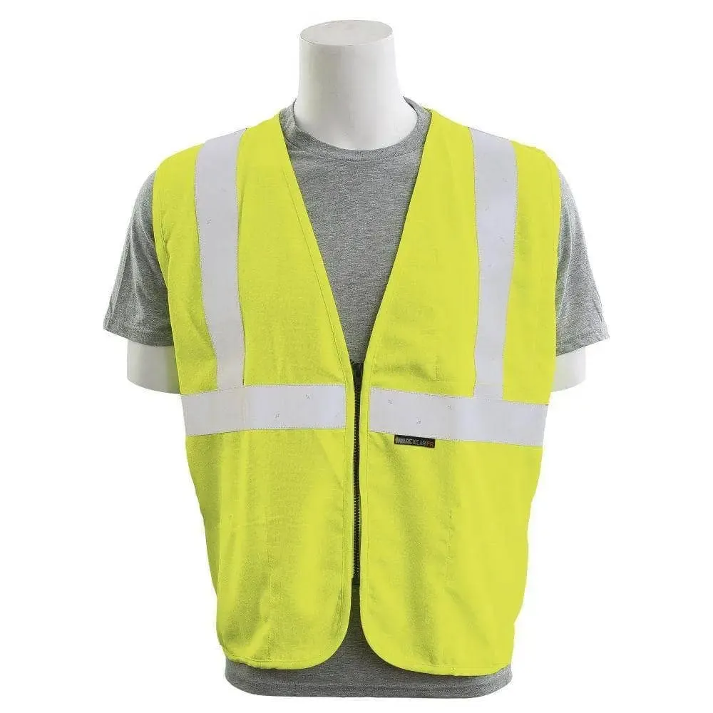 ERB - Class 2 Inherently Flame Resistant Safety Vest, Hi Vis Lime