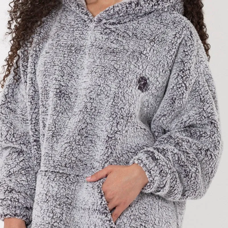 Esme - Bobble Sherpa Blanket Hoodie - Blackberry