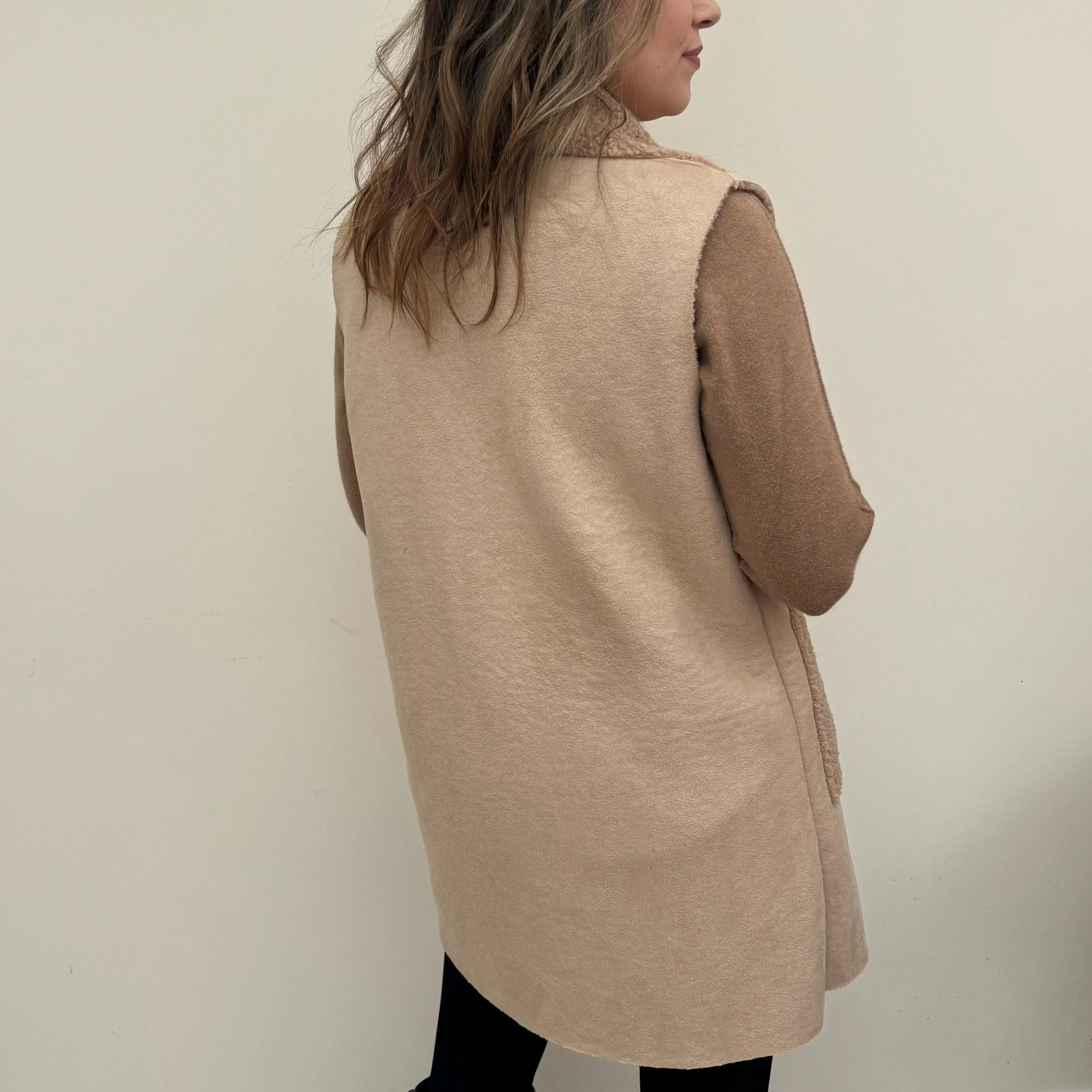 Fleece Faux Suede Gilet