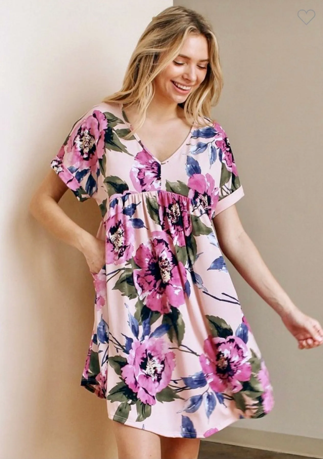 Floral knit tiered dress