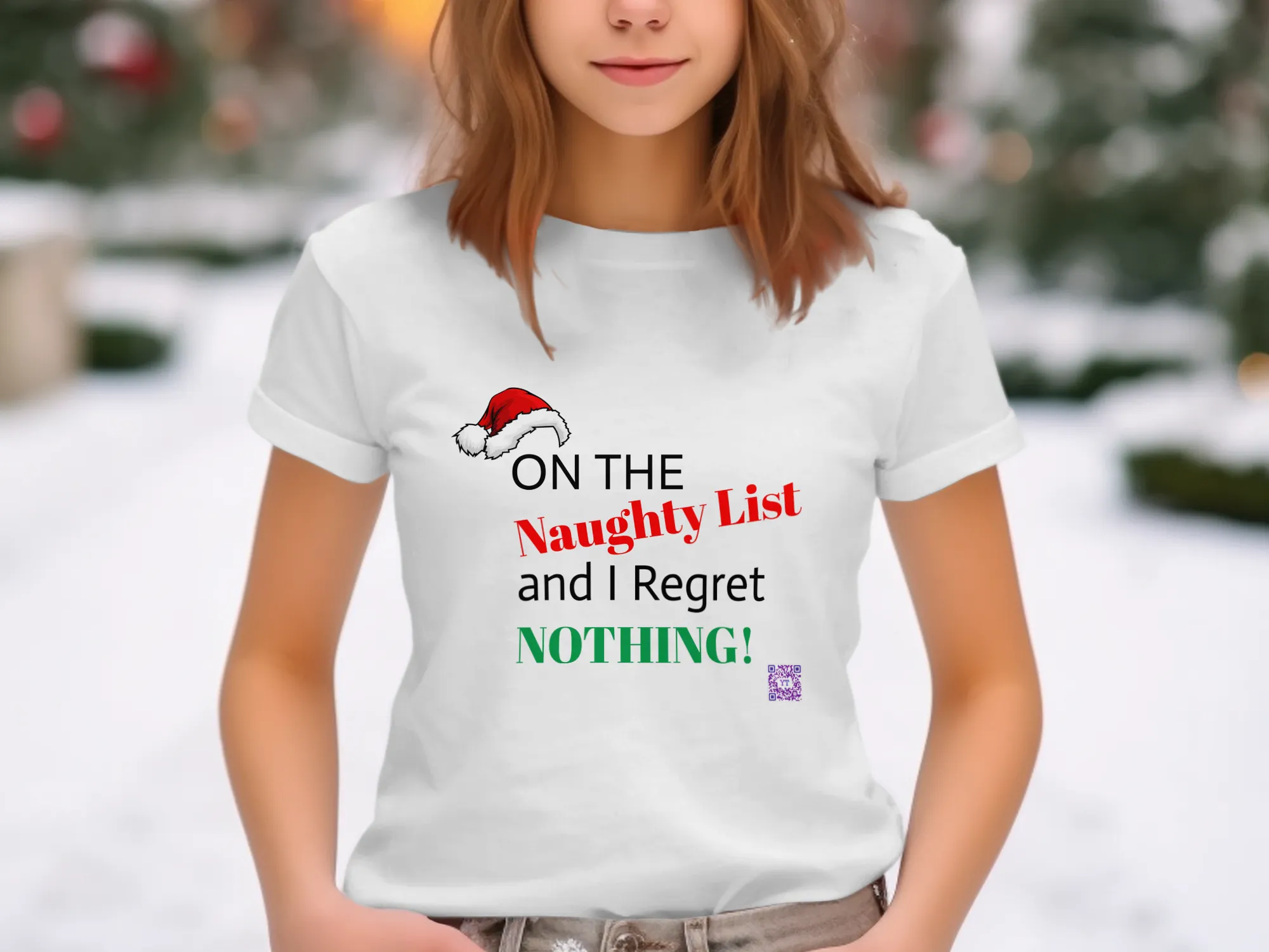 Funny Christmas Shirt, Naughty List Youth Shirt, I Regret Nothing Shirt, Santa Hat Shirt, Holiday Humor Tee, Christmas Party Shirt