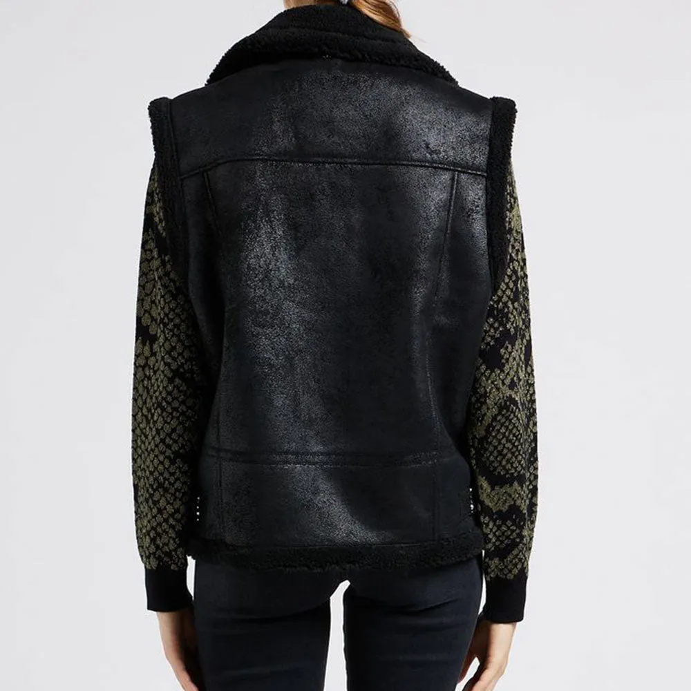 Gilet Donna LIU JO in Eco-Fur Nero con Borchie