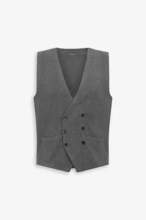 Gilet doppiopetto in maglia grigio