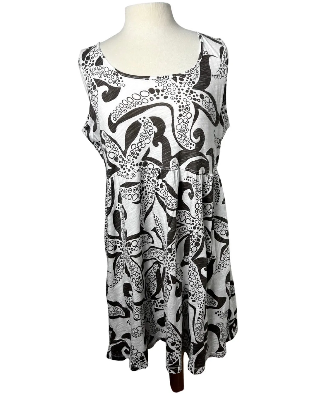 Grey Floral Cotton BabyDoll Dress