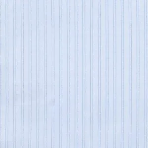 Ice Blue Ground with Double Blue Fine Stripes Classic Custom Shirt 100C 120/2*50 Sas727a