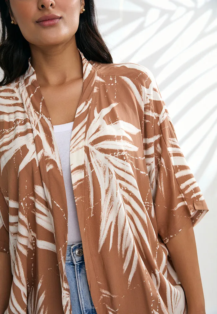 Indii Breeze Short Kimono - Maui Beige