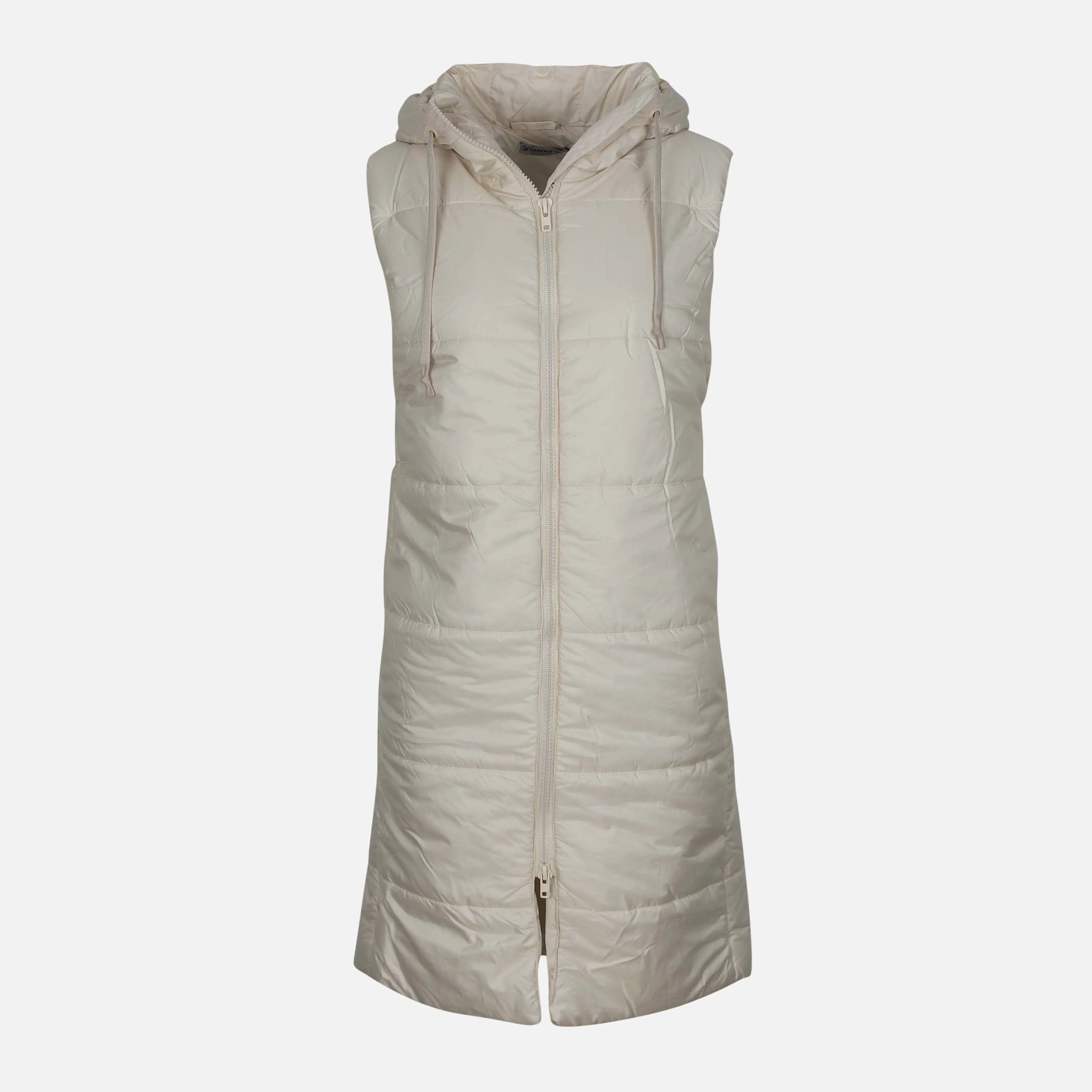 LADIES PUFFER GILET WITH HOOD