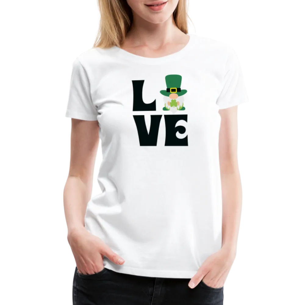 “Love Gnome- St. Patrick’s Day”-Women’s Premium T-Shirt