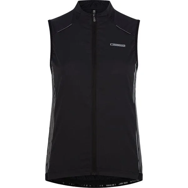 Madison Stellar Reflective windproof women's gilet; black - size 8