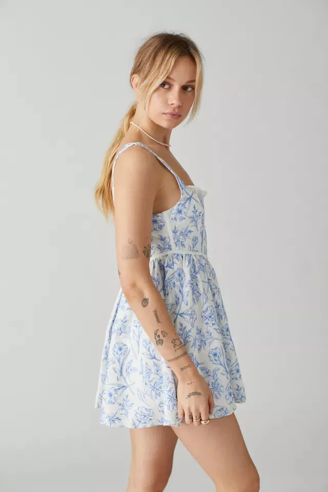 Maisie Linen Stylish Floral Mini Dress