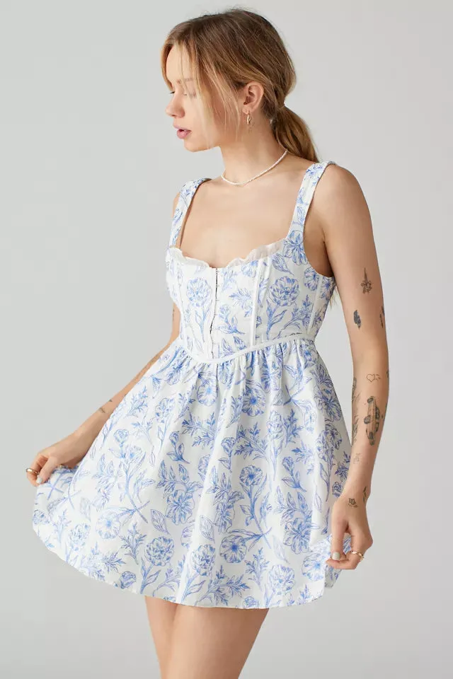 Maisie Linen Stylish Floral Mini Dress