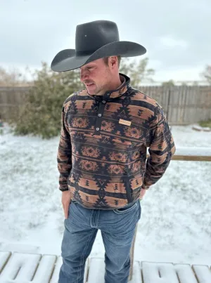 Men's Brown Aztec Cinch Pullover