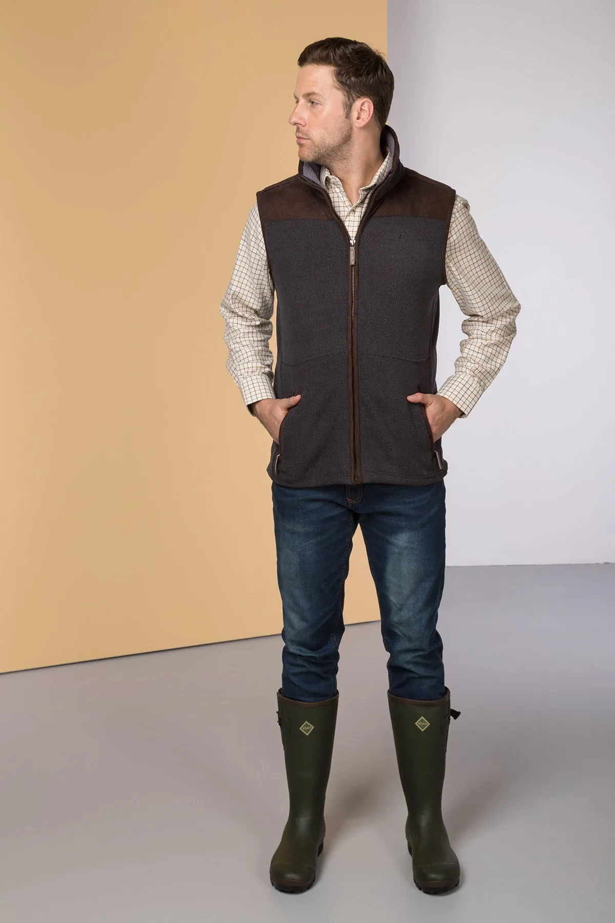 Men's Garton Fleece Gilet Ry Motif