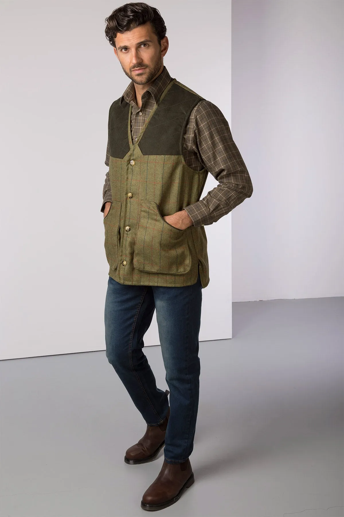 Men's Tweed Shooting Waistcoat - Danby