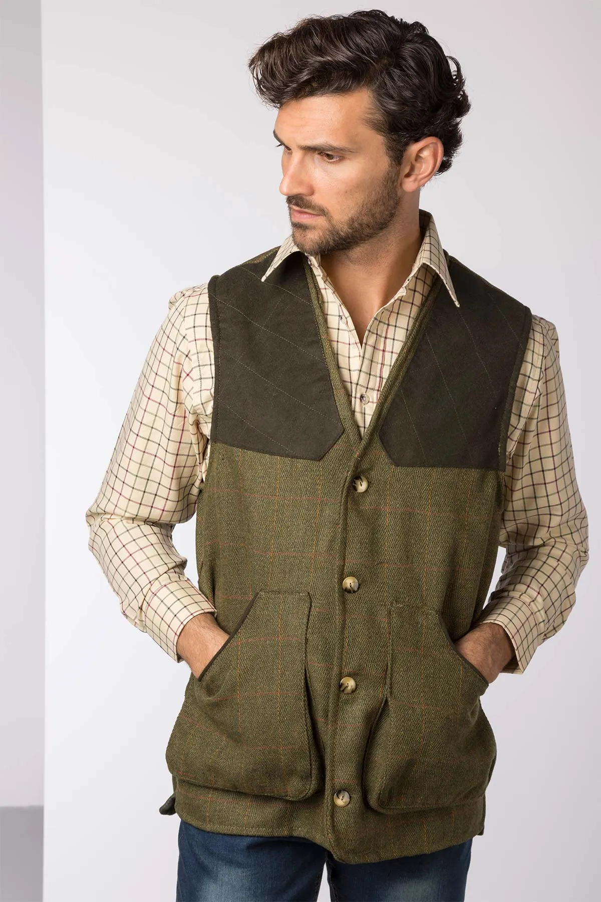 Men's Tweed Shooting Waistcoat - Danby