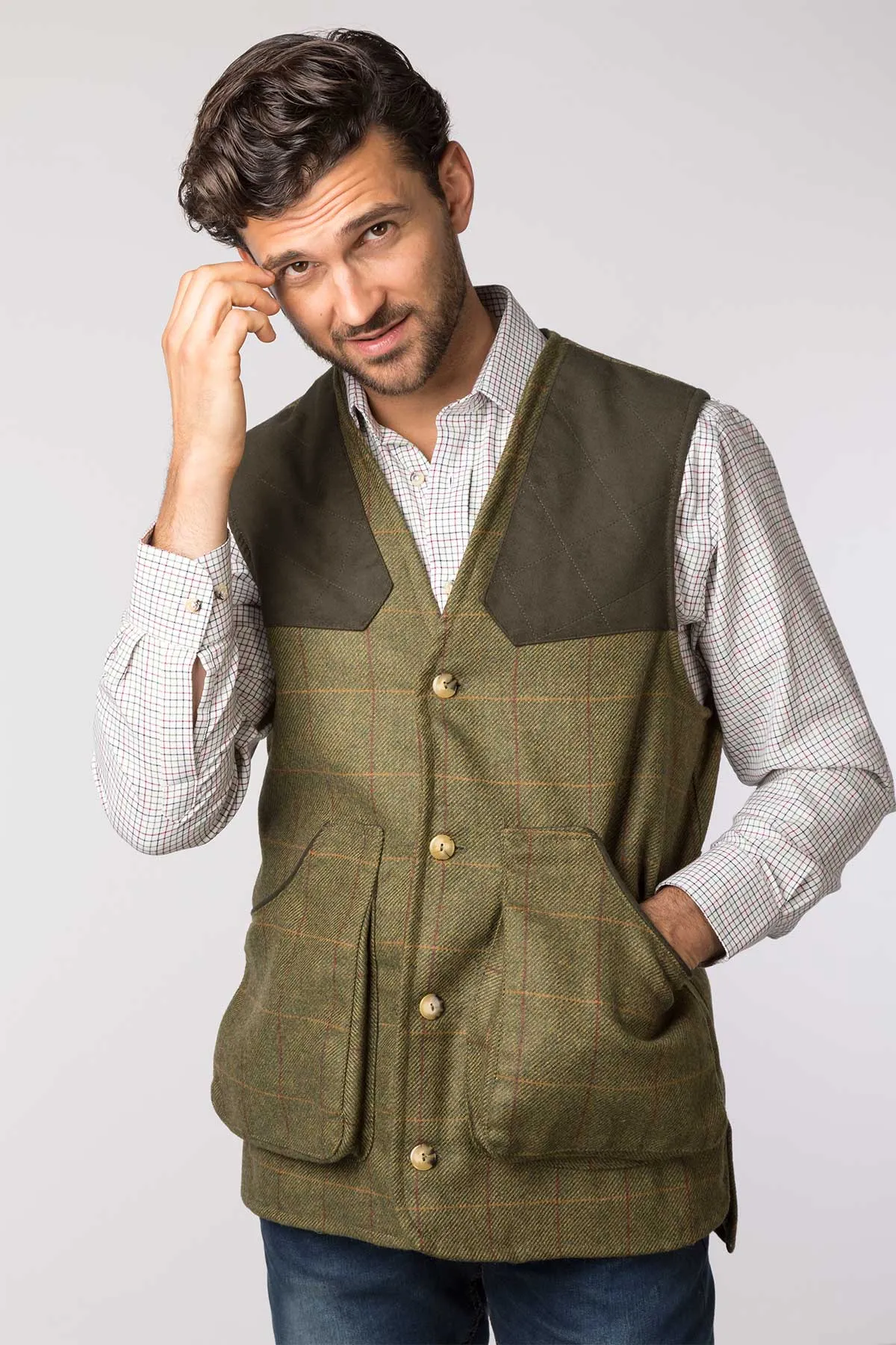 Men's Tweed Shooting Waistcoat - Danby