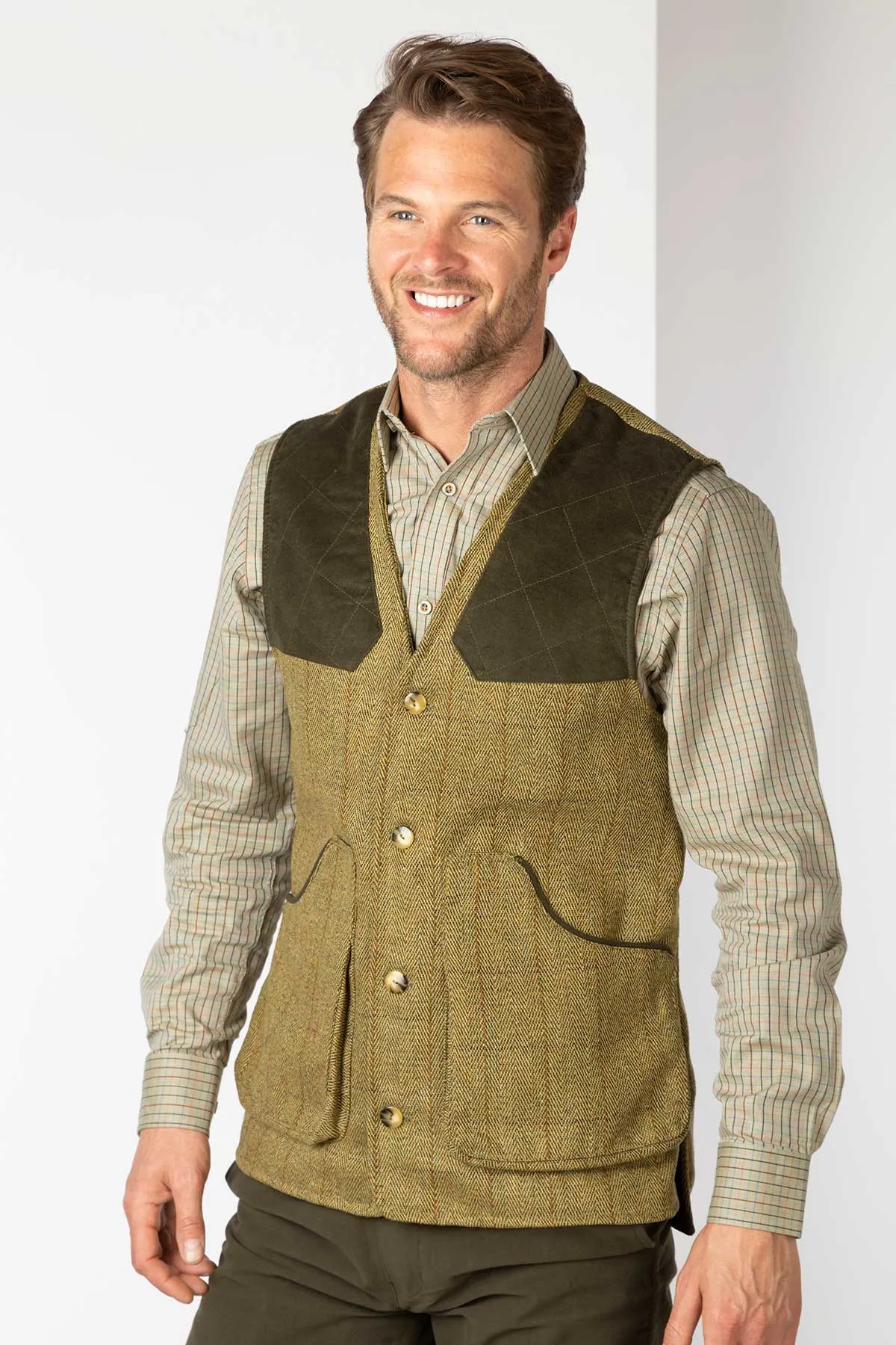 Men's Tweed Shooting Waistcoat - Danby