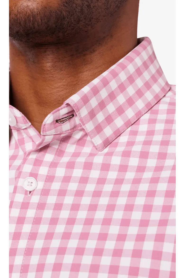 Mizzen   Main Leeward LS Dress Shirt Rose Madison Check