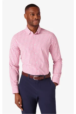 Mizzen   Main Leeward LS Dress Shirt Rose Madison Check