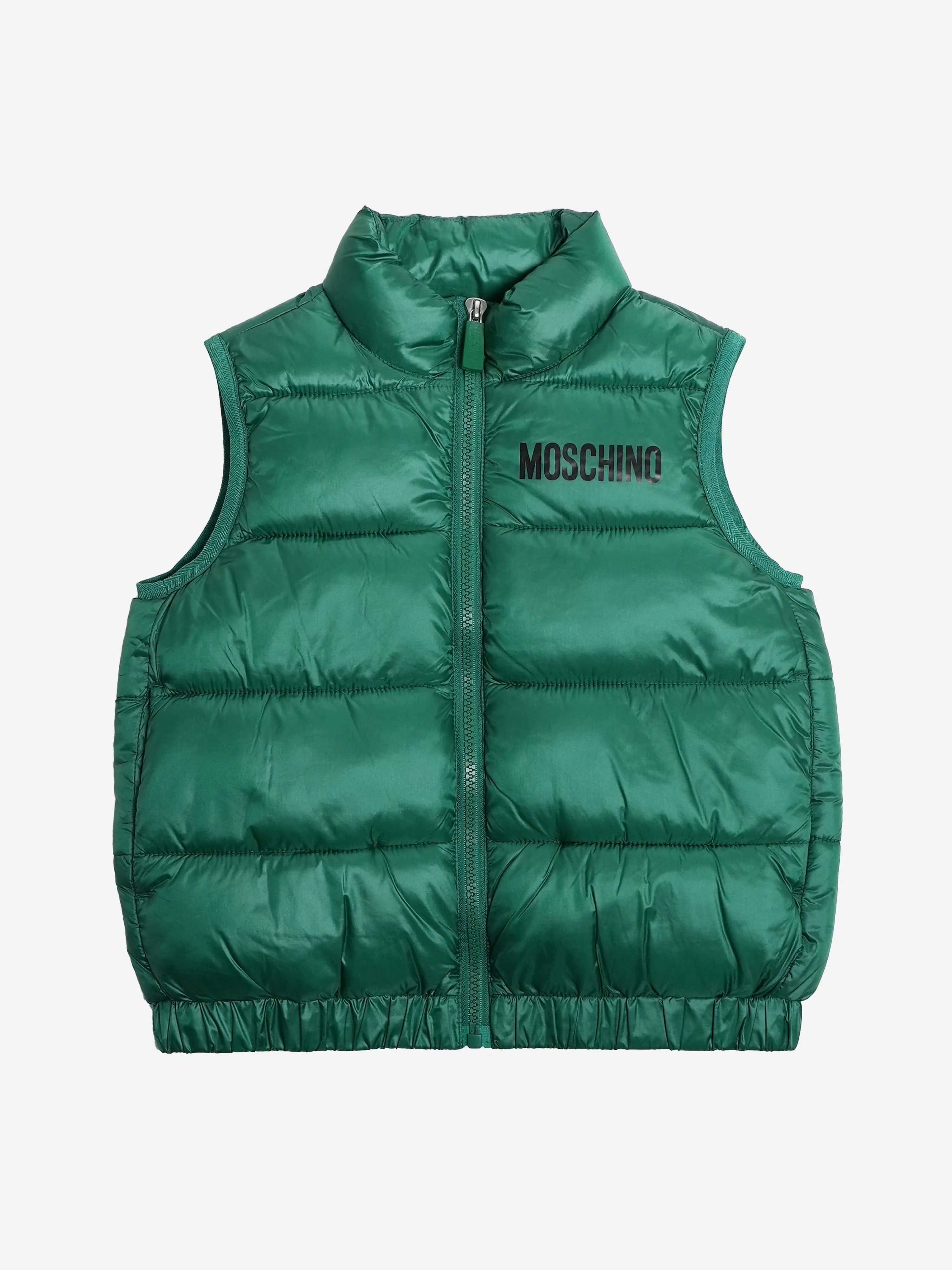 Moschino Kids Bear Logo Gilet in Green