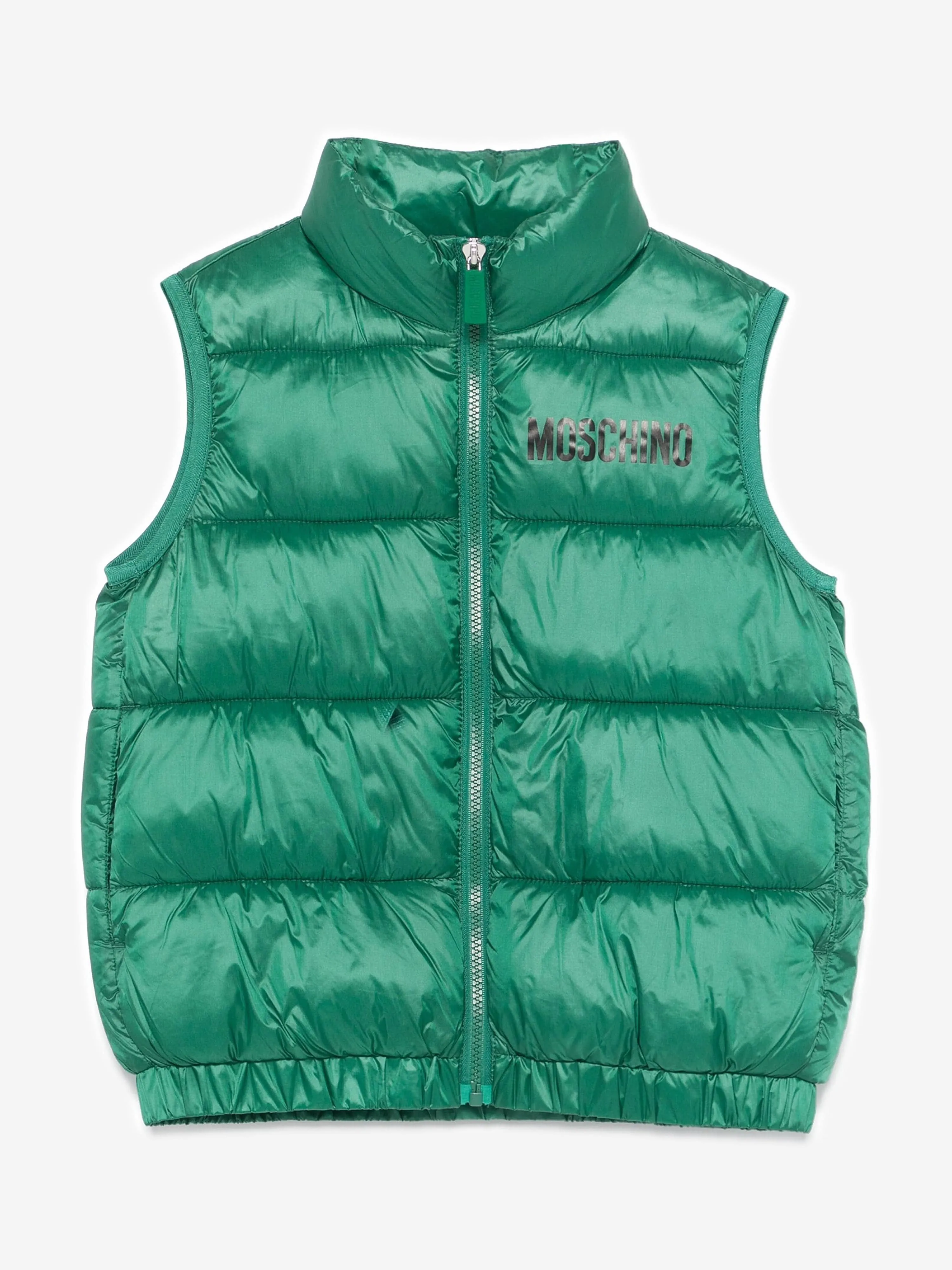 Moschino Kids Bear Logo Gilet in Green