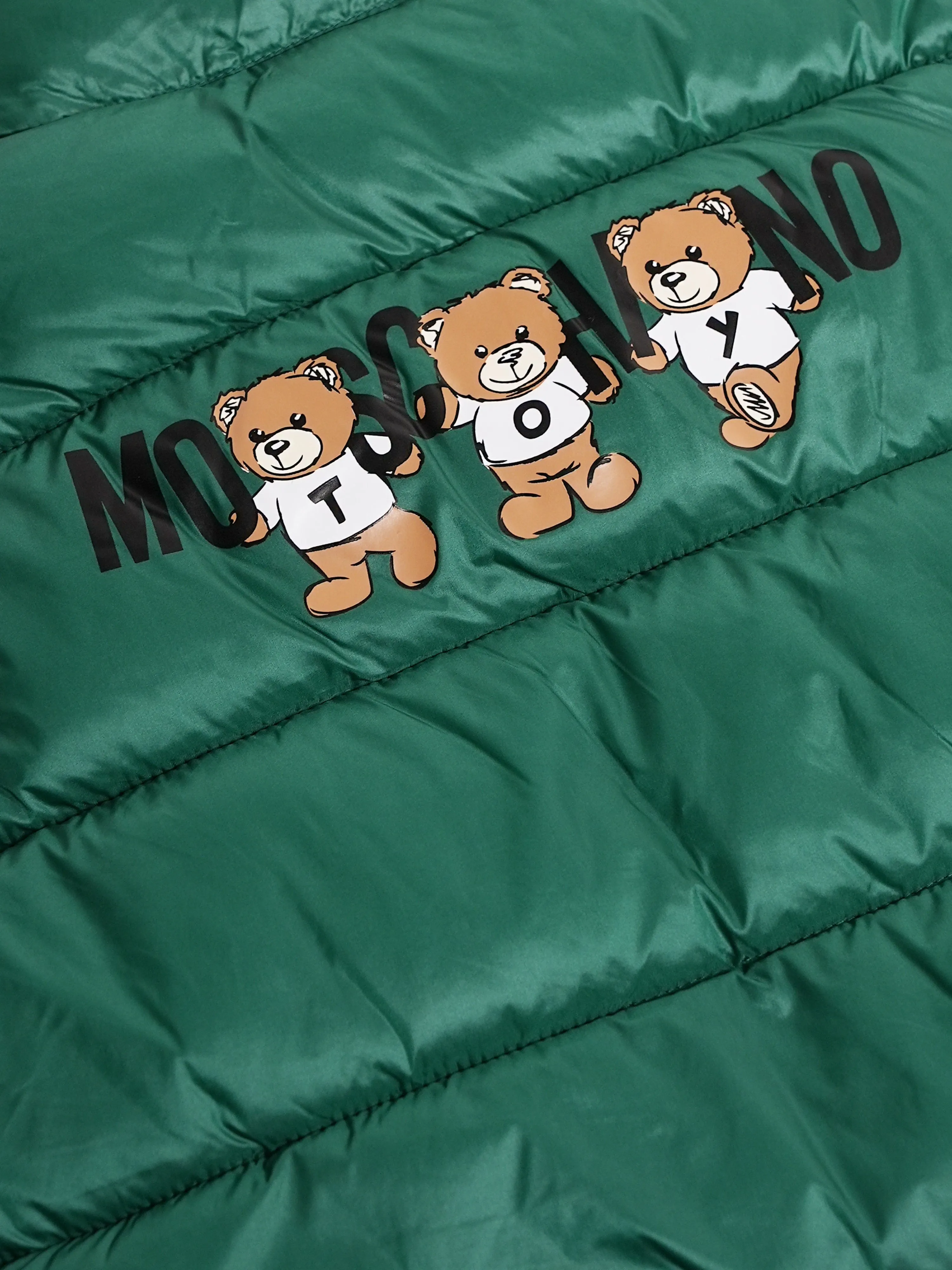 Moschino Kids Bear Logo Gilet in Green