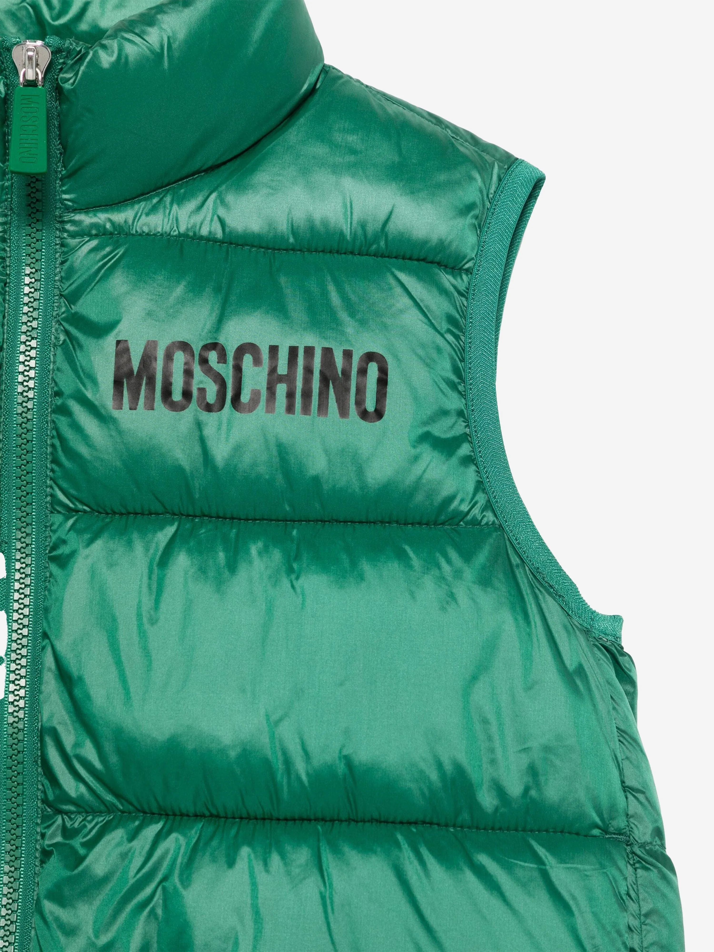 Moschino Kids Bear Logo Gilet in Green