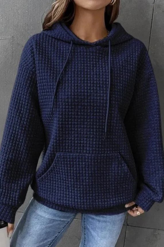 Navy Waffle Pullover - #7787-7792