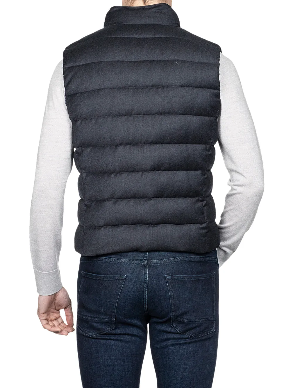 Oliver Wool & Cashmere Gilet Blue Grey