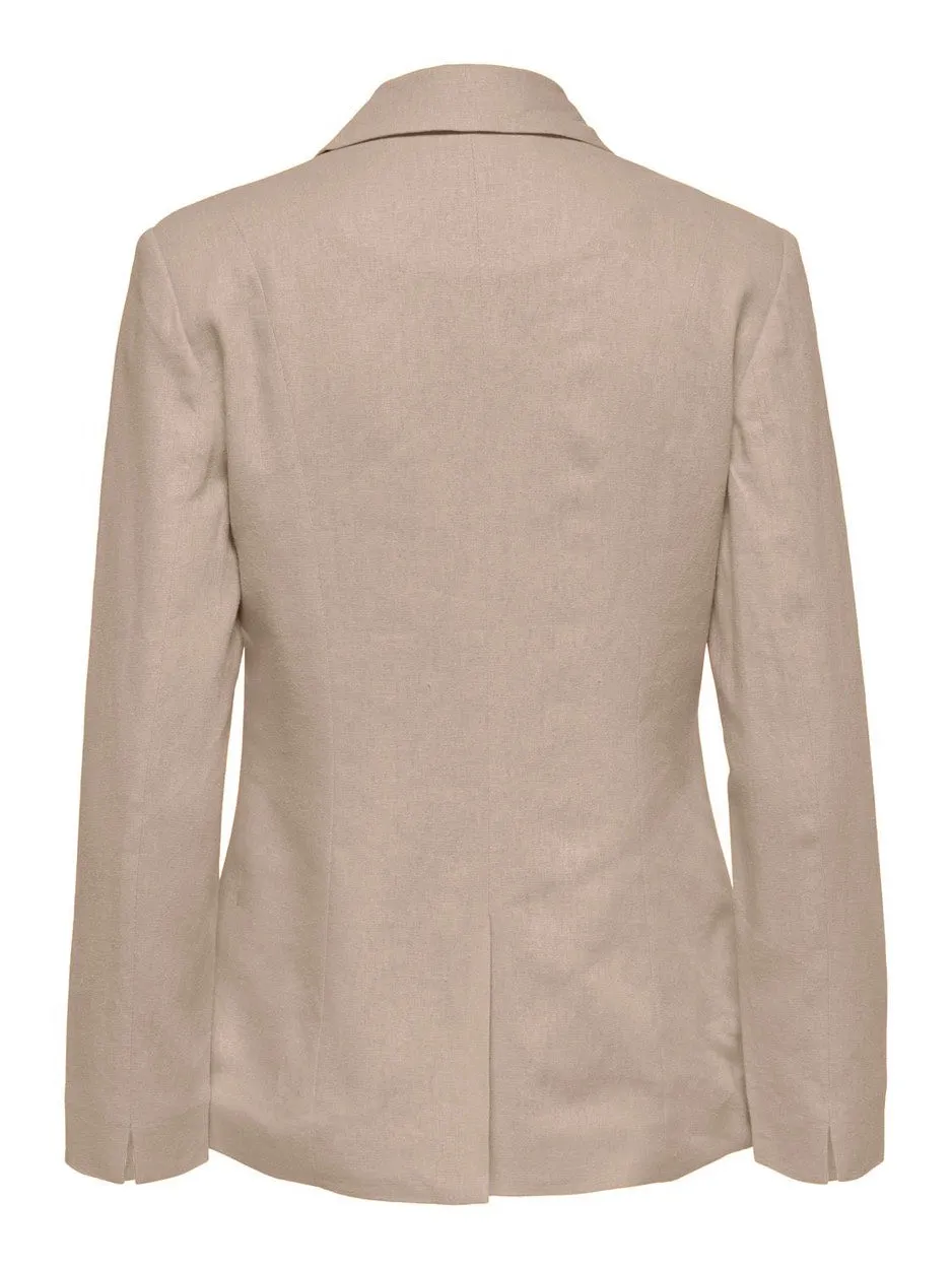 Onlola-caro L/s Linen Bl Blazer Cc - Beige