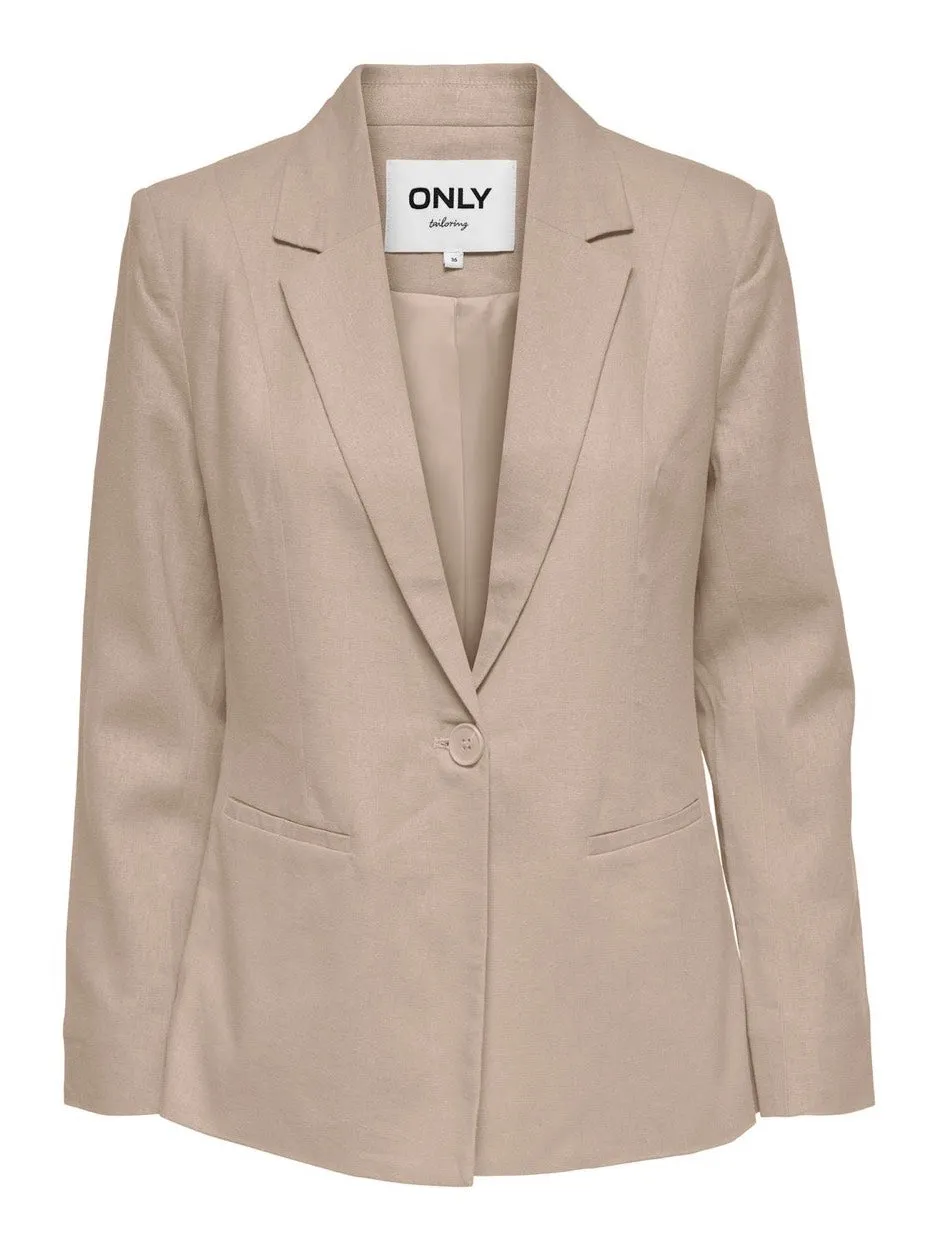 Onlola-caro L/s Linen Bl Blazer Cc - Beige