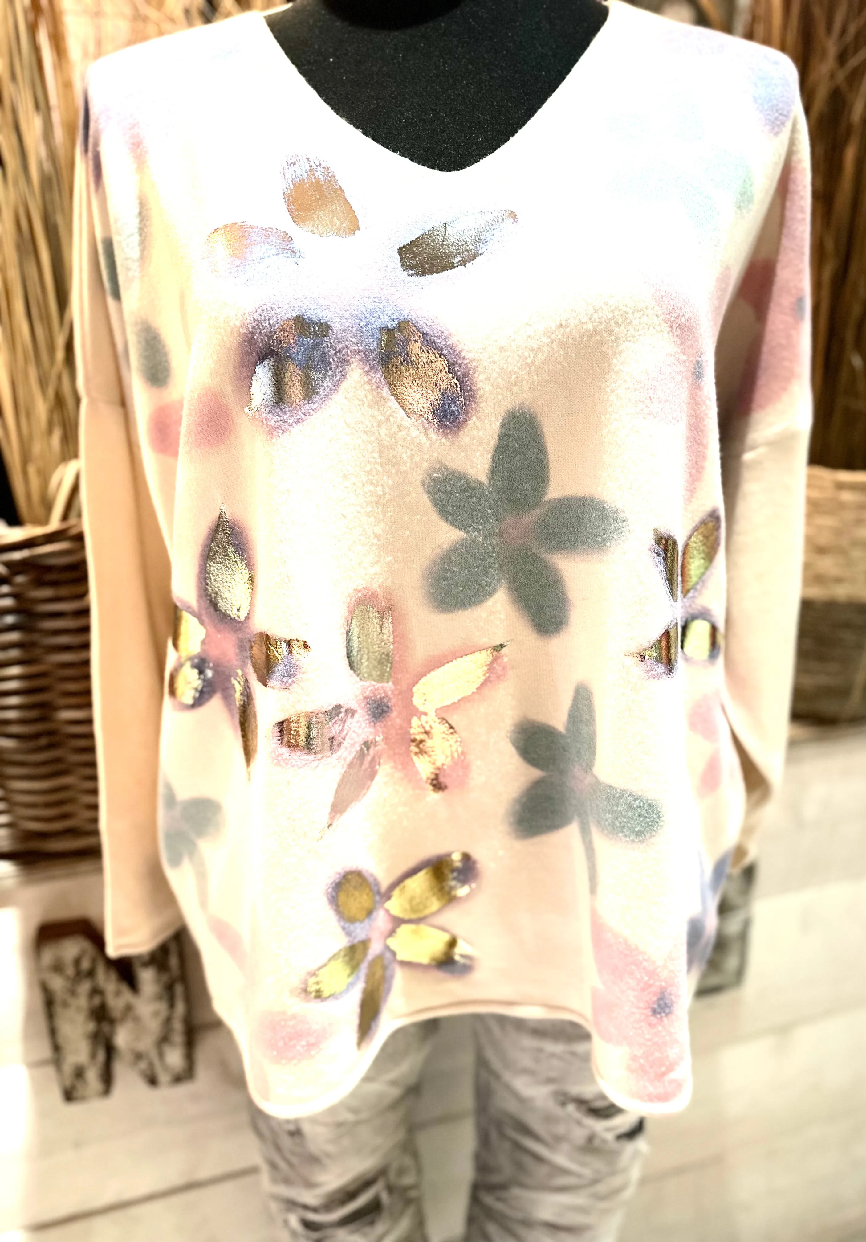 Pullover mit Blumen