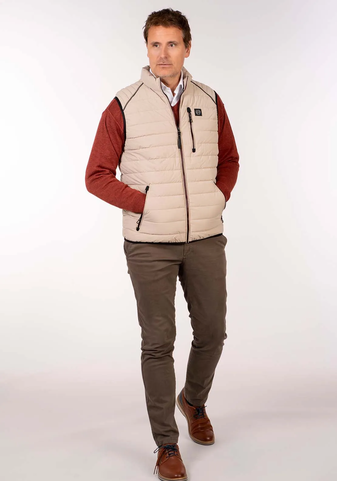 Quilted Gilet - Beige