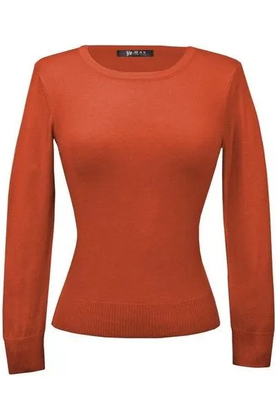 Retro Crew Neck Sweater - Clay Orange - Size XL