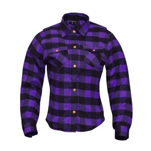 RIDERACT® Women's Reinforced Flannel Shirt Road Series Purple